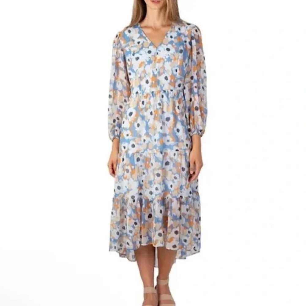 Joie Tiered Printed Midi Maxi Dress Floral Field Limited Edition Size Medium